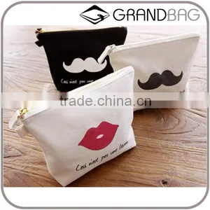 Wholesale Zipper Storage Canvas Makeup Bag Beauty Case Cosmetic Coin Purse For Women thumbnail-1