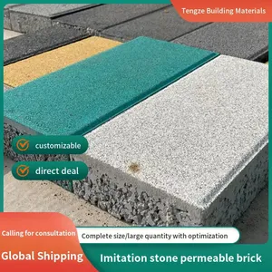 Imitated Stone Permeable Brick PC Brick Parking Space Sidewalk Brick Spanish Brick Pavement Brick Paving Stone Green Area Brick thumbnail-1
