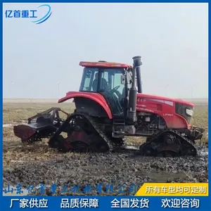 Triangle Track Walking Mechanism and Mountain Half Track Tractor, Related to the Field of Agricultural Machinery. The Triangle Track Walking Mechanism Includes a Driving Wheel, a Bracket, a Track, a Supporting Device, a Guiding Device, and a Tensioning de thumbnail-2