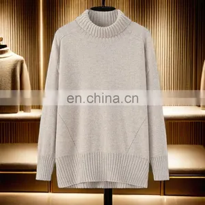 Best Material Oversized Chunky Knit Pullover Pure Cashmere Turtleneck Mock Neck Sweater for Women Casual Plus Size Winter Autumn thumbnail-6