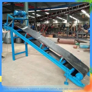 Non-lifting Belt Conveyor, Large-inclination Loading Conveyor, 10-meter-long Automatic Lifting Ribbed Conveyor thumbnail-5