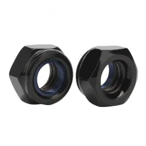 DIN 985 Metric Inch Carbon Steel Blue White Zinc Plated Furniture Insert Nut Hex Socket Lock Nut thumbnail-2
