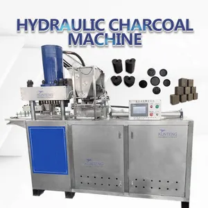 Automatic Hydraulic BBQ Charcoal Briquette Machine Wood Sawdust Charcoal Powder Pressing Making Machine EPC thumbnail-1