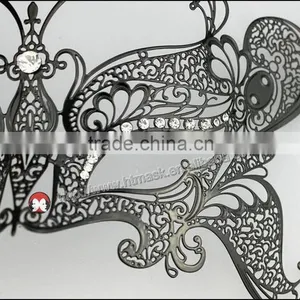 Animals Mask Party Carnival Venice Mask Exotic Black Metal Mardi Gras Laser Cut Venetian Masquerade Cosplay Mask thumbnail-3