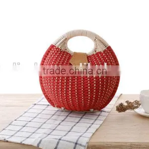 Fashion Girl's Beige Paper Straw Craft Bag thumbnail-4