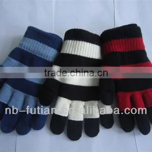 Girls 2pc Striped Glove Set thumbnail-1