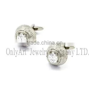 CZ Pave Setting Cufflinks Custom Design 925 Sterling Sliver Cufflinks thumbnail-3