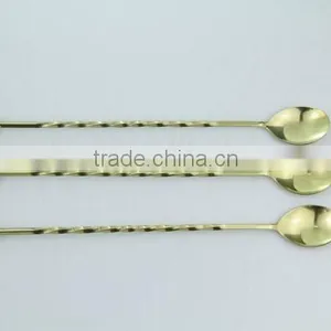 Gold Plating Stainless Steel Cocktail Stirrer Spoon thumbnail-2