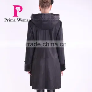 2015 Winter Medium Length Women Slim Fit Woolen Fur Coat thumbnail-5