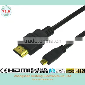 Low Price HDMI 19pin A Male to D Male Cable With Ethernet Support 3D and 4K thumbnail-4