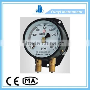 Double Needle Pressure Gauge Duplex Pressure Gauge thumbnail-1