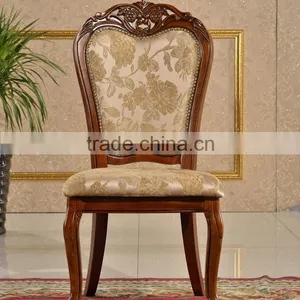 Home Commonly Used Table Chairs Set Wood Frame Fabric Side Chairs thumbnail-1