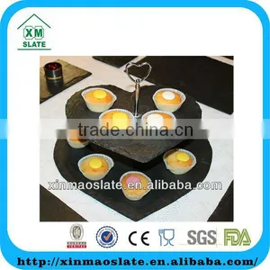 [factory Direct] Natural Edge Heart Shape 2 Tier Slate Cake Stand Item DGP-23P528P5HG2A thumbnail-1