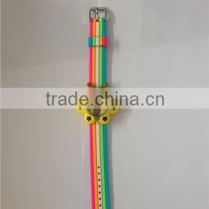 Silicone Rainbow Quartz Water Proof Watches for Kids Adjustable Band thumbnail-2