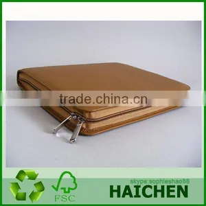 Light Khaki Grain Leather Zipper Case For Tablet thumbnail-3