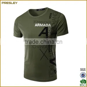 2016 Hot Sell Men's Presrhinked 180gsm Single Jersey Cotton 100% T-Shirts With Silkscree Printing For Promotion thumbnail-2