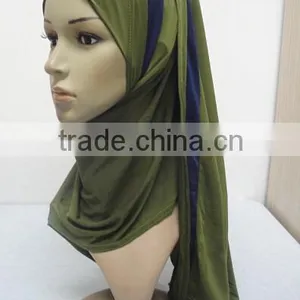 H301 Latest One Piece Instant Hijab With Shawl,muslim Scarf thumbnail-3