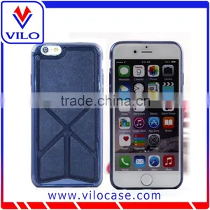 Utra Slim Tpu With Leather Kickstand Mobile Phone Case for Iphone 6 thumbnail-3