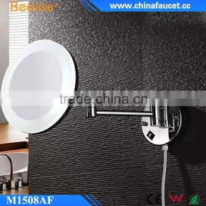 8'' Round Brass Acrylic Mirror Led Compact Bathroom Wall Mirror Quality Choice thumbnail-3