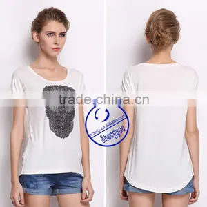 2015 China Supplier Custom Women White T-shirt Wholesale thumbnail-4