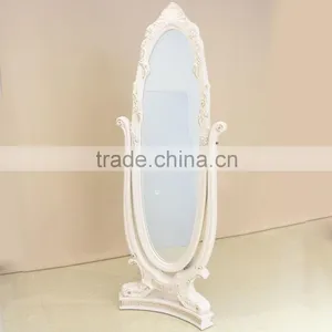 Elegant Modern Wood Dress Mirror With Stand thumbnail-2