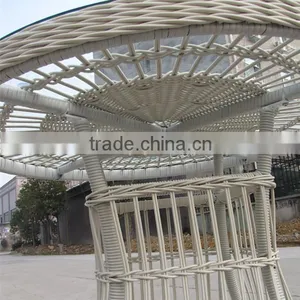 NEW DINING WHITE ROUND RATTAN TABLE thumbnail-3