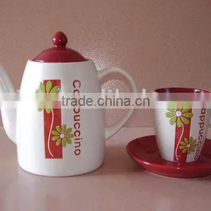 15pcs Beautiful Handpainted Ceramic Coffee Set thumbnail-1
