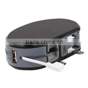 Built in Cable Power Bank With AC US Plug thumbnail-1