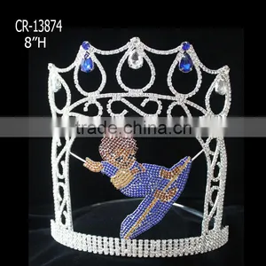 Rhinestone Pageant Crown Surfing Boy Crowns thumbnail-1