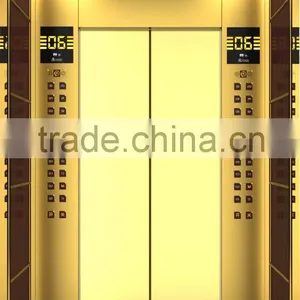 Commercial/hotel/passenger Elevator With Golden Hair Line Stainless Steel thumbnail-2