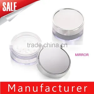 Wholesale Round Plastic Loose Powder Jar With Mirror thumbnail-1