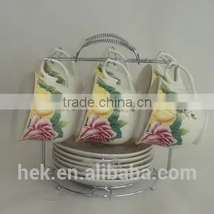 Flower Colored Tea Cup and Saucer Sets thumbnail-1