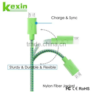 Best Price USB Charging Cable ,Colorful Micro Braided USB Cable for Android Samsung thumbnail-4
