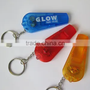 HEYU Promotion Plastic Red Led Whistle Keychain Light thumbnail-1