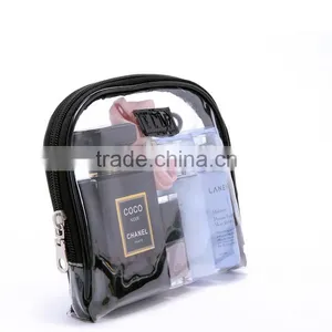 Waterproof Printed Small Button Closure Fold up Cute Travel Pvc Cosmetic Bag thumbnail-5