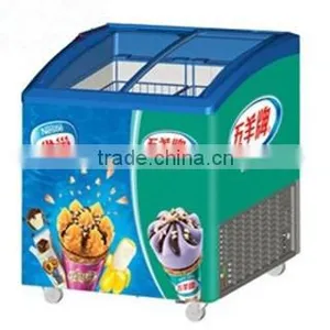 Double Door Curved Glass Chest Freezer for Ice Cream thumbnail-1