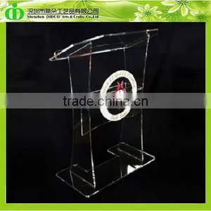 DDL-0020 ISO9001 Chinese Factory Wholesale SGS Test Crystal Acrylic Rostrum With Printing thumbnail-1