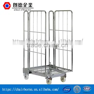 ISO Certificated A Frame Wire Mesh Steel Foldable Rolling Cart thumbnail-1