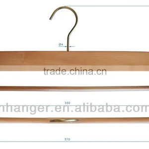 Our HEAD Luxury Wooden Pants Hanger With Hanging Wooden Bar , Large Space for Hand Put Pants On, Closet Fitable Design thumbnail-1