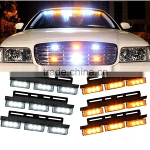 54 LED Amber & White Emergency Vehicle Strobe Lights Car Truck Flash Warning Lights for Front Grille/Deck thumbnail-1