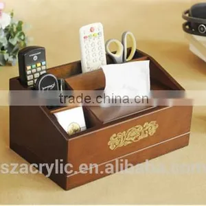 Desktop White Beauty Acrylic/wooden Organizer Box thumbnail-1