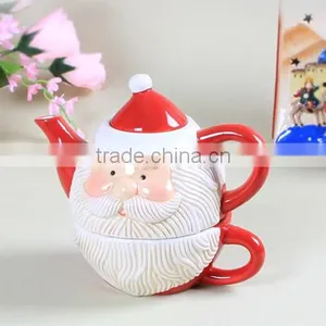 Creative Customized Christmas Santa Ceramics Tea Set and Milk Pot Set thumbnail-1