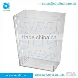 Hand Made Line Design Acrylic Hotel Bathroom Waste Bin thumbnail-1