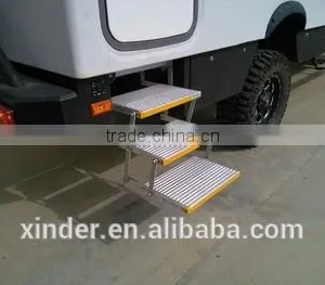TUV CE Aluminum Electric Triple 3 Step Stepper Ladder Step Stool With LED Light for Van and Motorhomes thumbnail-1
