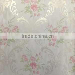 Paper Back Vinyl Wallpaper With Beautiful Pear Gloss Flowers thumbnail-4
