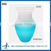 Transparent Red and Blue Decorative Glass Vase thumbnail-1