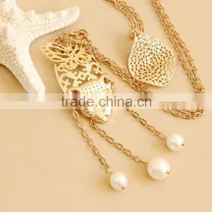 MYLOVE Gold Pearl Sweaterchain Fahion Coat Chain MLSC-19 thumbnail-1