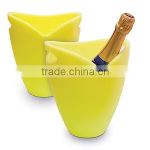 New Frosted Plastic Champagne Ice Bucket, Wine Beer Bucket With Two Handles thumbnail-3