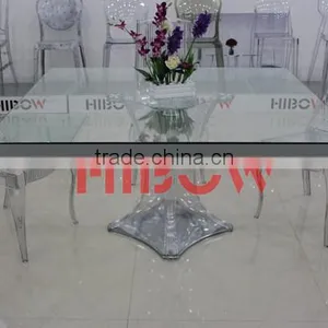 Modern Furniture Acrylic Dining Table With Glass Top Wholesale Price thumbnail-1
