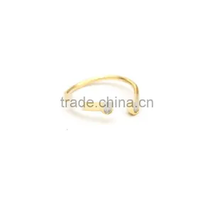 High Quality Gold Color Nature Zircon on Two End Adjustable Ring thumbnail-1